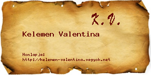 Kelemen Valentina névjegykártya